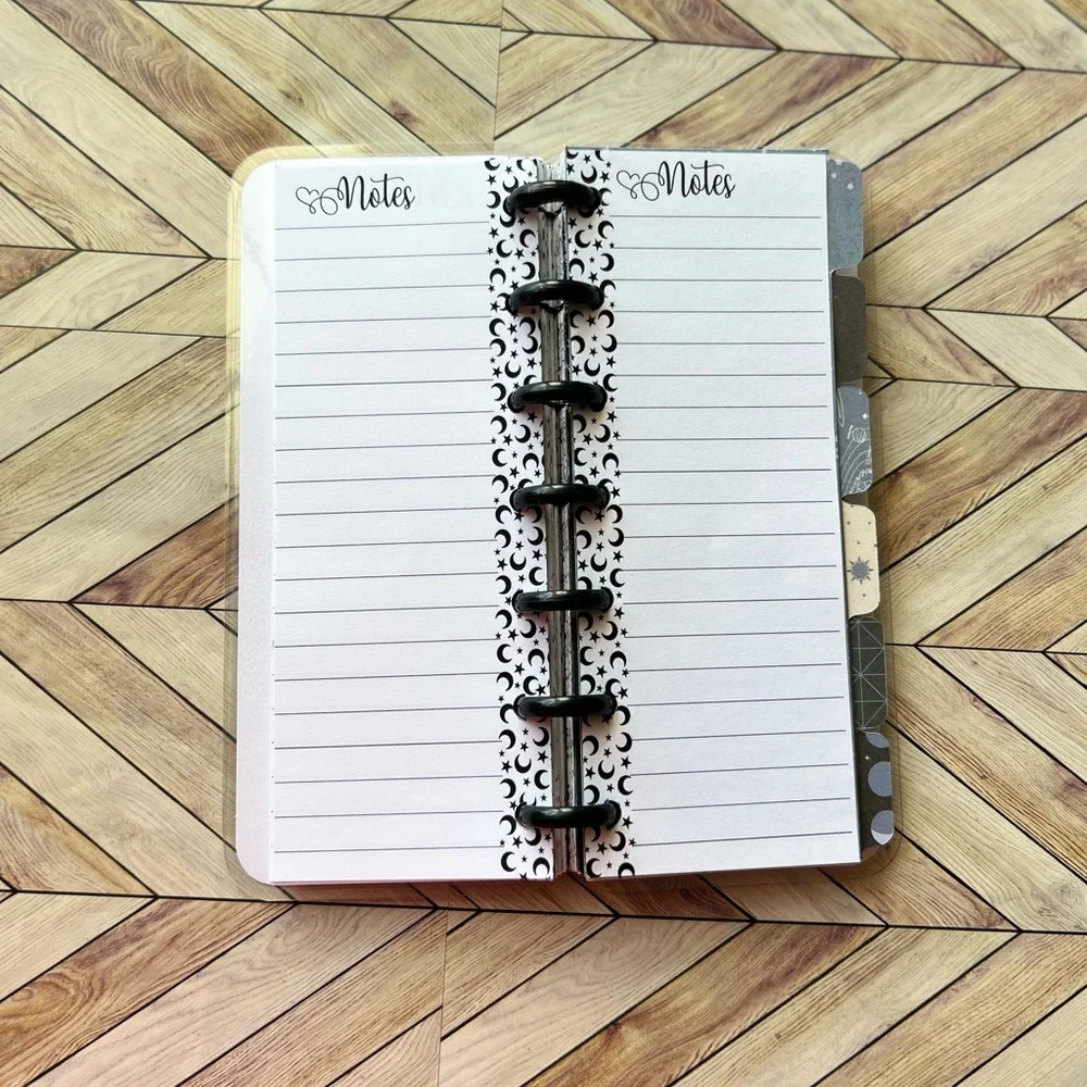 Happy planner Skinny mini undated monthly- weekly layout star sky lunar system